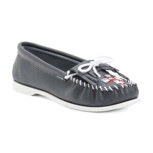 MINNETONKA Leather Thunderbird Boat Moccasins